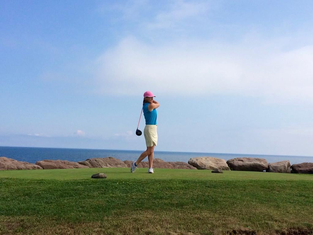 Debbie O'Connell on the golf course