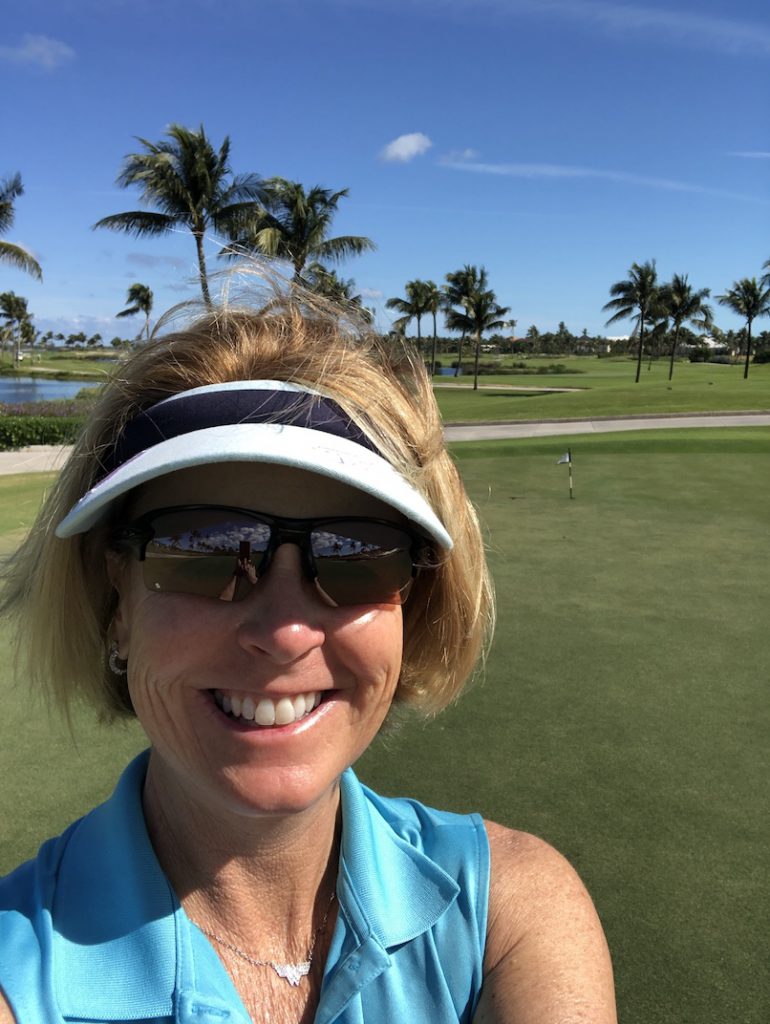 Debbie at the Atlantis golf course