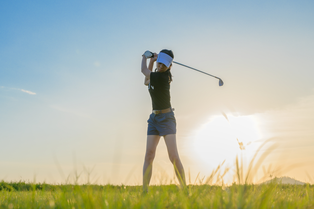 Sunset on a golf course